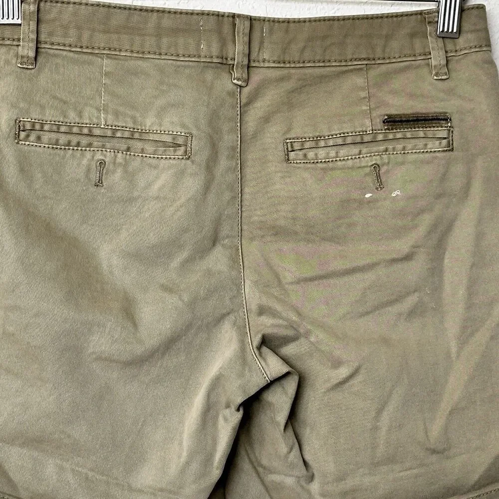 Chino by Anthropologie shorts Sz 26 Khaki Tan Relaxed fit cotton Shorts - Picture 2 of 7